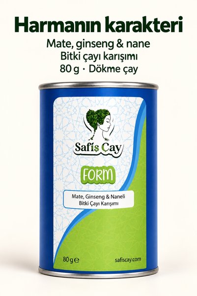 Safiş Çay Form Mate Ginseng ve Naneli Dökme Bitki Çayı Karışımı 80 g