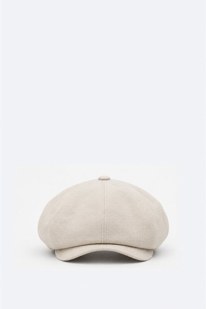 Avva Men's Beige 100% Linen Cap Hat B009206