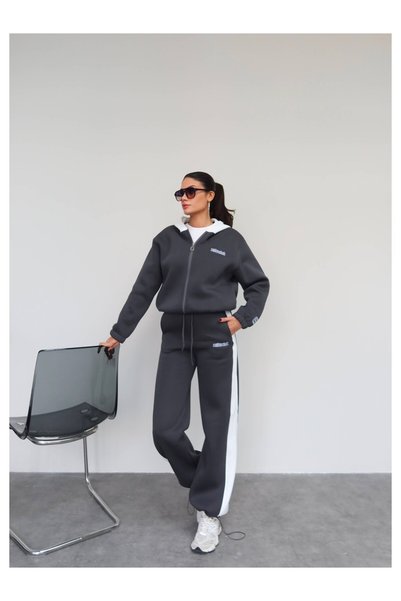 ESRAHELVACI Double Color Hooded Tracksuit Set