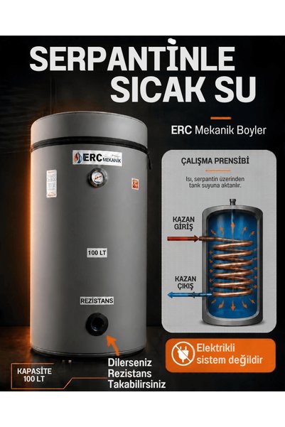 ERC Boyler 100 Lt Termometreli Deri Kılıflı