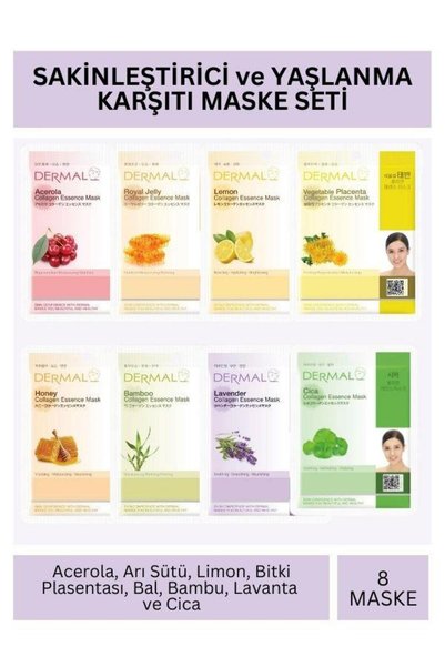 Dermal Anti-Aging and Calming Collagen Mask Set 23Gr X 8Pcs