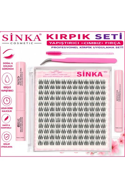 SİNKA Takma Kirpik Anime Model Set Halinde Yapıştırıcı+Cımbız+Fırça