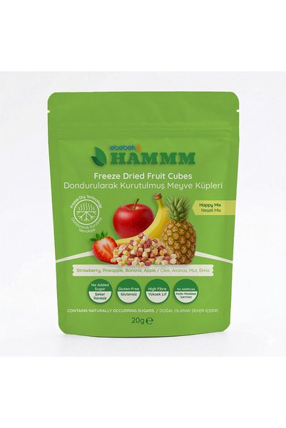 Hammm Freeze Dried Happy Mix Çilek Ananas Muz Elma 20gr