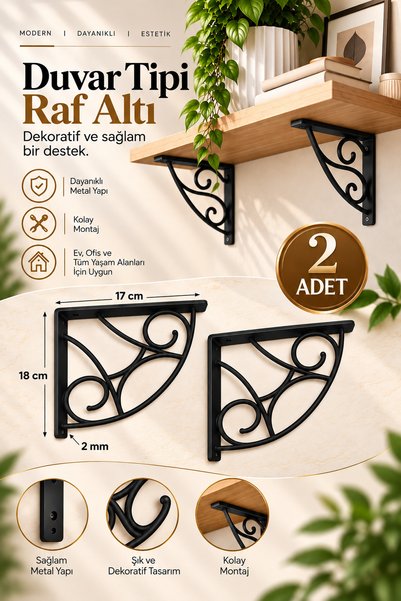 Şen Ticaret Plastik Vintage Desenli Duvar Tipi Raf Altı