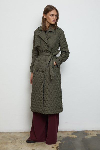 QANU Valora Quilted Coat Green