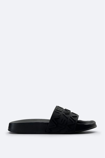 Avva Men's Black Flexible Sole Lightweight Slippers A51Y8305
