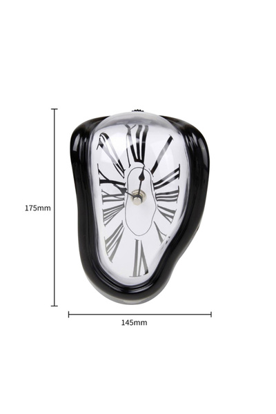 choice2 17.5 x14.5x12cm black Surrealistic Melting Clock Silent Melting Wall ...