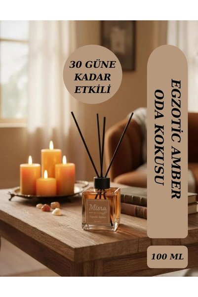 misra home collection 100ML Egzotic Amber Kokusu Çubuklu Oda Kokusu Dolap Ban...