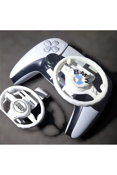 Salıncak Ps5 AUDI ve BMW 2 Adet Mini Direksiyon+2 Adet Kasa Beyaz (Metal Rulm...