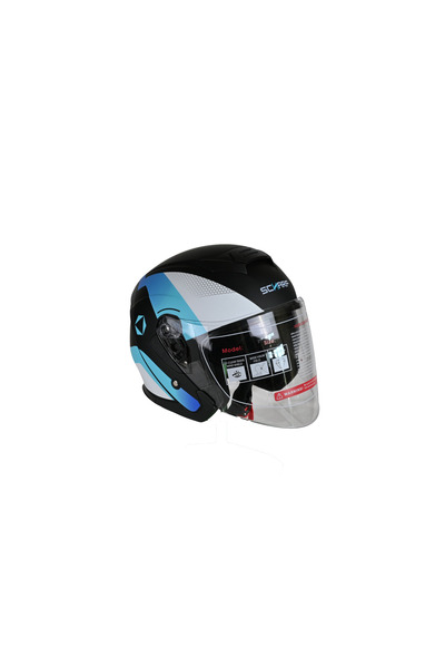 scharf 528 Şeffaf Vizörlü Yarım Motosiklet Kaskı - Güneş Camlı Açık Kask (T1 ...