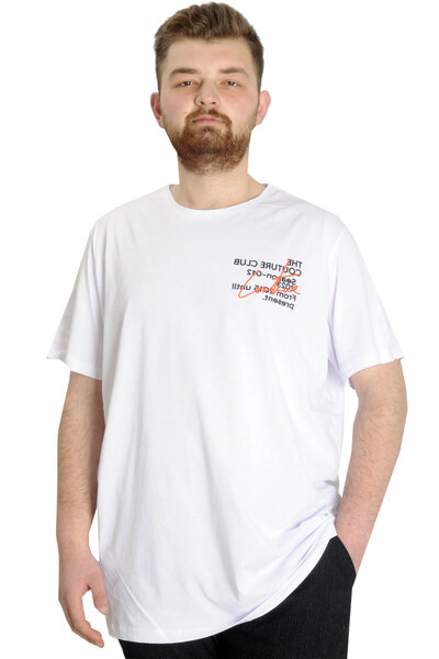 ModeXL Mode XL Large Size Men's T-Shirt Culture 23146 White