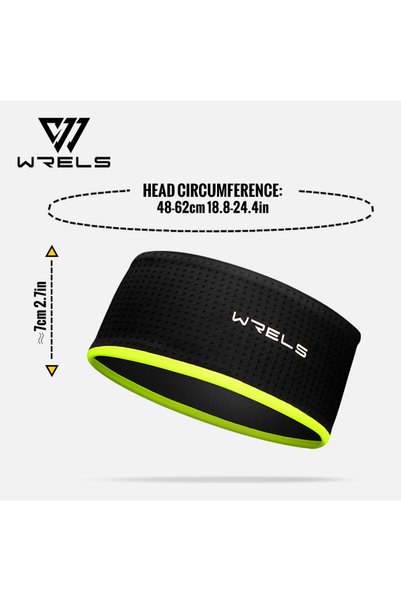 Choice black WRELS Sports Headband Sweatband Elastic Gym Fitness Running Bask...