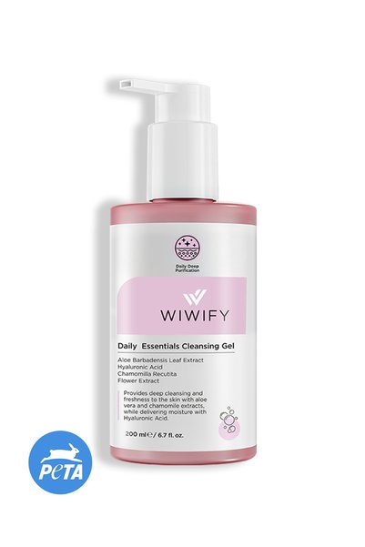 WIWIFY جل منقي ومنعش لتنظيف الوجه (خلاصة الصبار والبابونج + حمض الهيالورونيك)