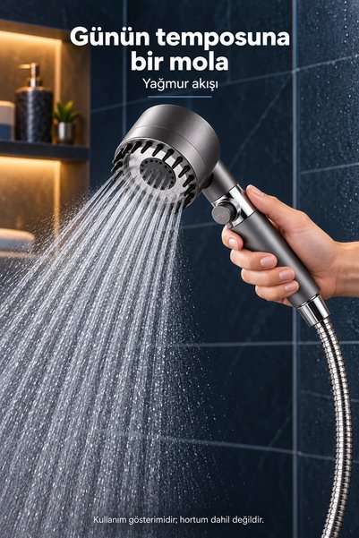 Tilbe Home 3 Fonksiyonlu Banyo Duş Başlığı Turbo Yüksek Basınçlı Masaj Duş Başlığı