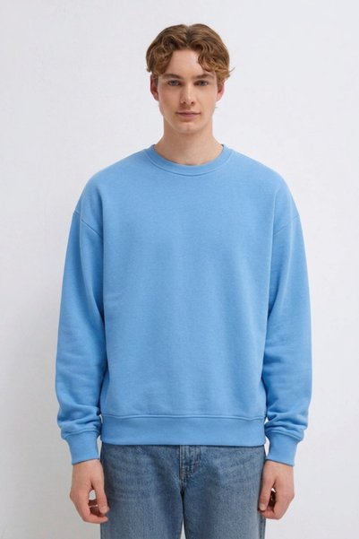 DAMGA JEANS Ανδρικό φούτερ 3 Thread Organic Trend σε γαλάζιο χρώμα