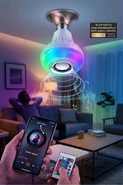 MOBEE Bluetooth Bağlantılı Renkli Aydınlatmalı Disko RGB Hoparlör Wifi Akıllı...