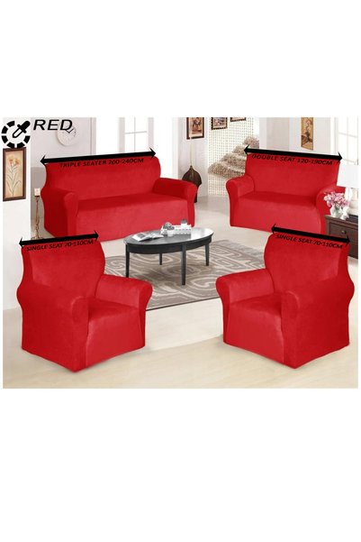 Evory Home Sofa Cover Velvet 4 Pieces Set of 7 Seater (3+2+1+1) Anti Wrinkle ...