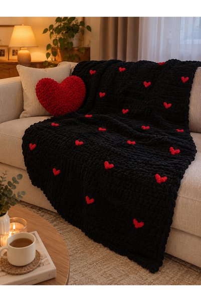 ARTTMACRAME Puffy Kalpli Tv Battaniyesi