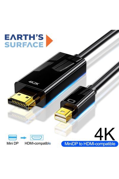 Choice كابل محول بطول 1.8 متر من Mini DP إلى HDMI متوافق مع دقة 4K Mini Displ...