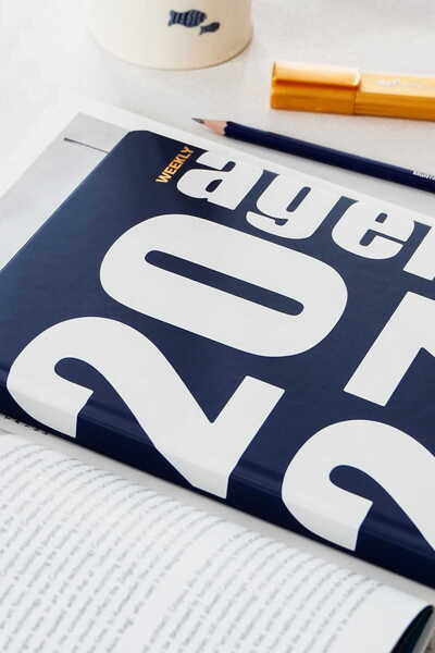 Matt Notebook 2027 Year B5 Weekly Agenda 17X24 cm - 12 Months Dark Blue