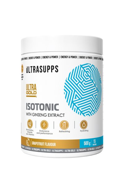 Ultrasupps Ultra Gold Isotonic with Ginseng Extract, Grapefruit Flavor, 500 g