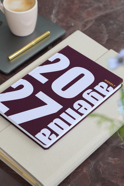 Matt Notebook 2027 Yılı B5 Haftalık Ajanda 17x24 cm - 12 Aylık Mürdüm