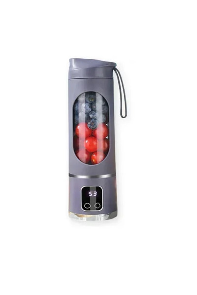 OEM Φορητό ηλεκτρικό μπλέντερ χειρός 450ml Juicing Cup HS-860 σε γκρι χρώμα