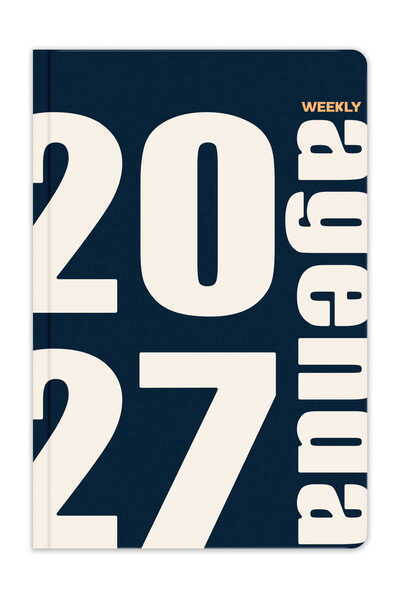 Matt Notebook 2027 Year B5 Weekly Agenda 17X24 cm - 12 Months Dark Blue