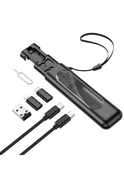 OEM Πολυχρηστική θήκη με σετ αντάπτορες USB 4 σε 1 3A Micro, Type-C, Lightnin...