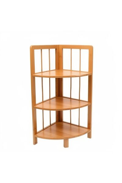 OEM Γωνιακή επιδαπέδια ραφιέρα από Bamboo 3 επιπέδων 29x98x29 εκ. 5404422