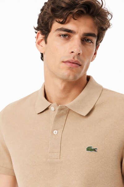 Lacoste Light Men's Slim Fit Polo T-Shirt Men's Polo Collar T-Shirt Beige
