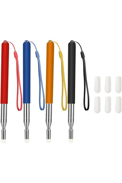 Generic Telescopic Pointer Stick with Hand Lanyard, 4 Pieces Teacher Pointer ...