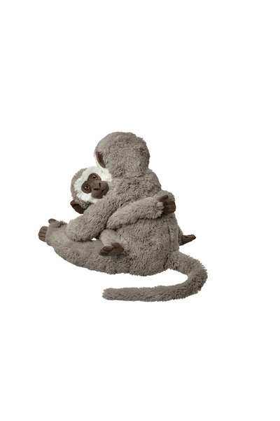 petbutik35 Plush Monkey Mother - Baby 2-Pack Gray, 40cm, Vervet Monkey
