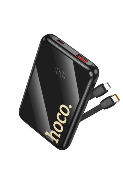 Hoco Power Bank γρήγορης φόρτισης 22.5W + PD20W 10000mAh Q37 σε μαύρο χρώμα