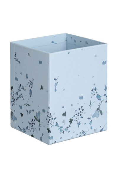 DD SHOP Suport Pixuri din Carton Bleu cu Flori 8x8x11cm - Set Articole Arhiva...