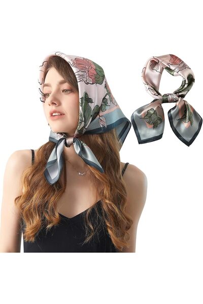Generic 100% Mulberry Silk Square Scarf 27''x27'' Luxury Neck & Hair Scarf, S...