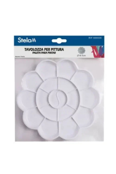 OEM Παλέτα πλαστική ζωγραφικής 18 θέσεων 185mm Stelan 688996