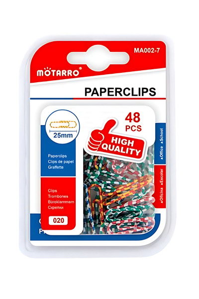 OEM Συνδετήρες πολύχρωμοι 25mm 48τεμ Motarro MA002-7