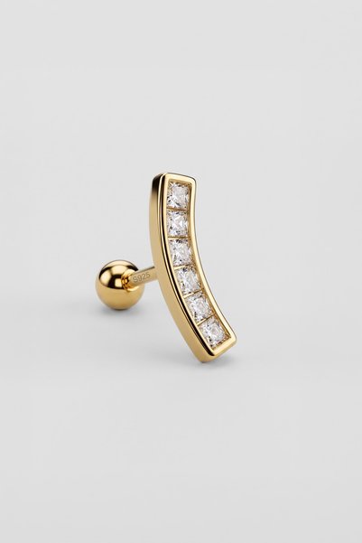 So CHIC... Mira 18 Ayar Sarı Altın Kaplama Gümüş Conch-Helix Piercing