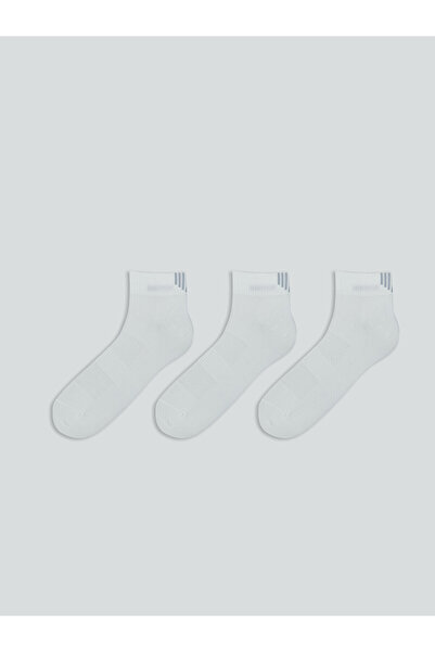 LC Waikiki Nevavm Farkıyla Lcw Accessories White Plain 3-Pack Men's Socks