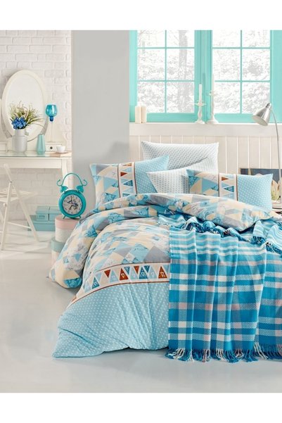 Sudemhome Double Duvet Cover Set with Blanket 5 Pieces