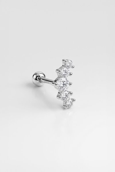 So CHIC... Vega 18 Ayar Beyaz Altın Kaplama Gümüş Conch-Helix Piercing