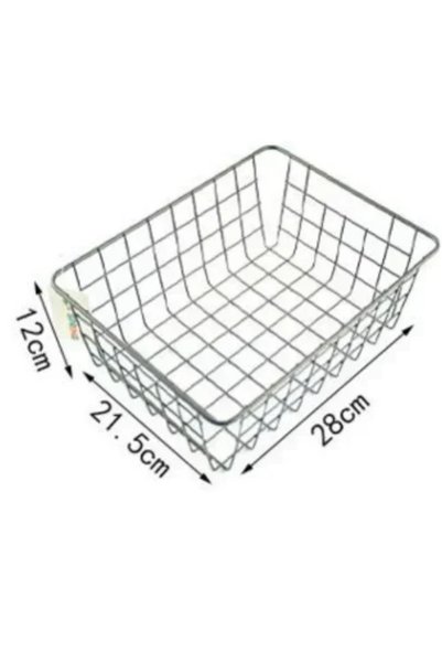 OEM Μεταλλικό καλάθι πολυλειτουρικό 28 x 12 x 21 εκ. ασημί 21803