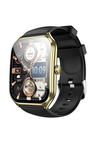 Hoco Y28 Smartwatch AMOLED με λειτουργία κλήσεων, IP67 + μαύρο και καφέ λουρά...