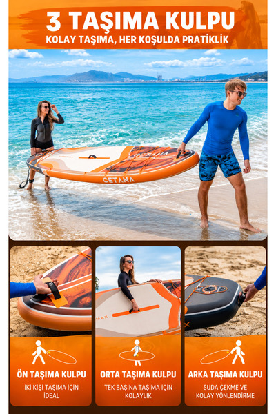 CETENA 205 KG KAPASİTELİ 11'6*35''*6'' Board Şişme Sup Board/Stand Up Paddle ...