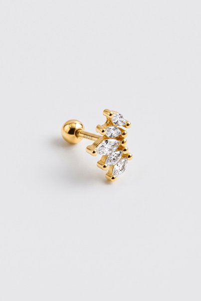 So CHIC... Daphne 18 Ayar Sarı Altın Kaplama Gümüş Conch-Helix Piercing