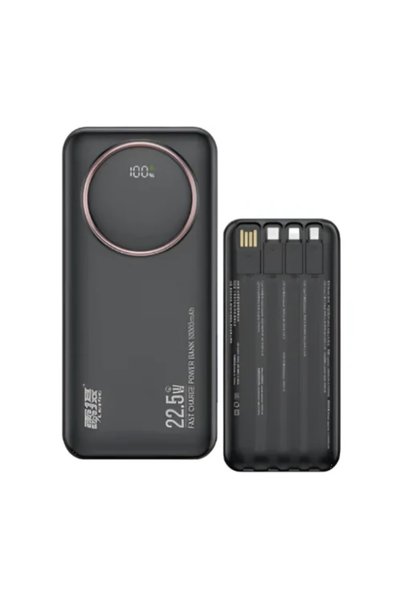 OEM Γρήγορη φόρτιση 22.5W με 4 καλώδια - μαύρο R52F Powerbank 20000mAh