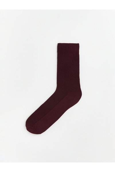 LC Waikiki Nevavm Farkıyla Lcw Accessories Claret Red Plain Men's Socks