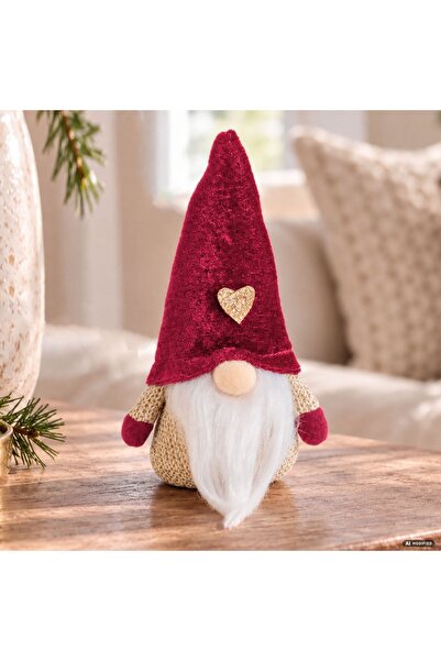 DD SHOP Gnome bordo catif caciula inima 15cm - Catifelati Verzi, Craciun