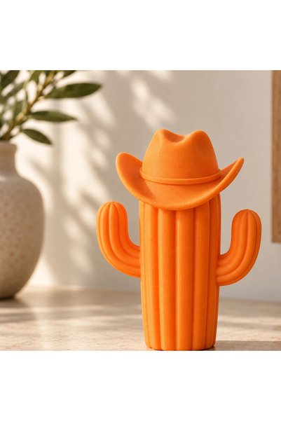 OEM Figurină cactus cu pălărie de cowboy, imprimată 3D - 6,04 × 4,72 × 8 cm -...